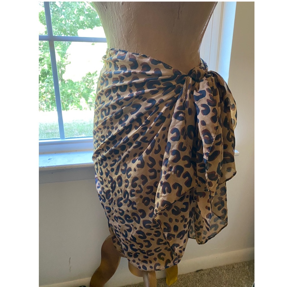 Cheetah print beach coverup/scarf